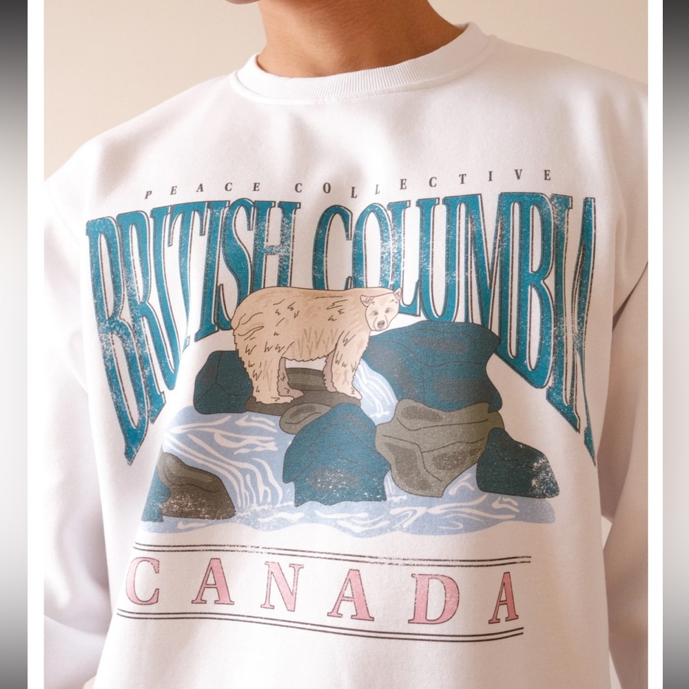 Peace Collective British Columbia Spirit Bear Vintage Crewneck